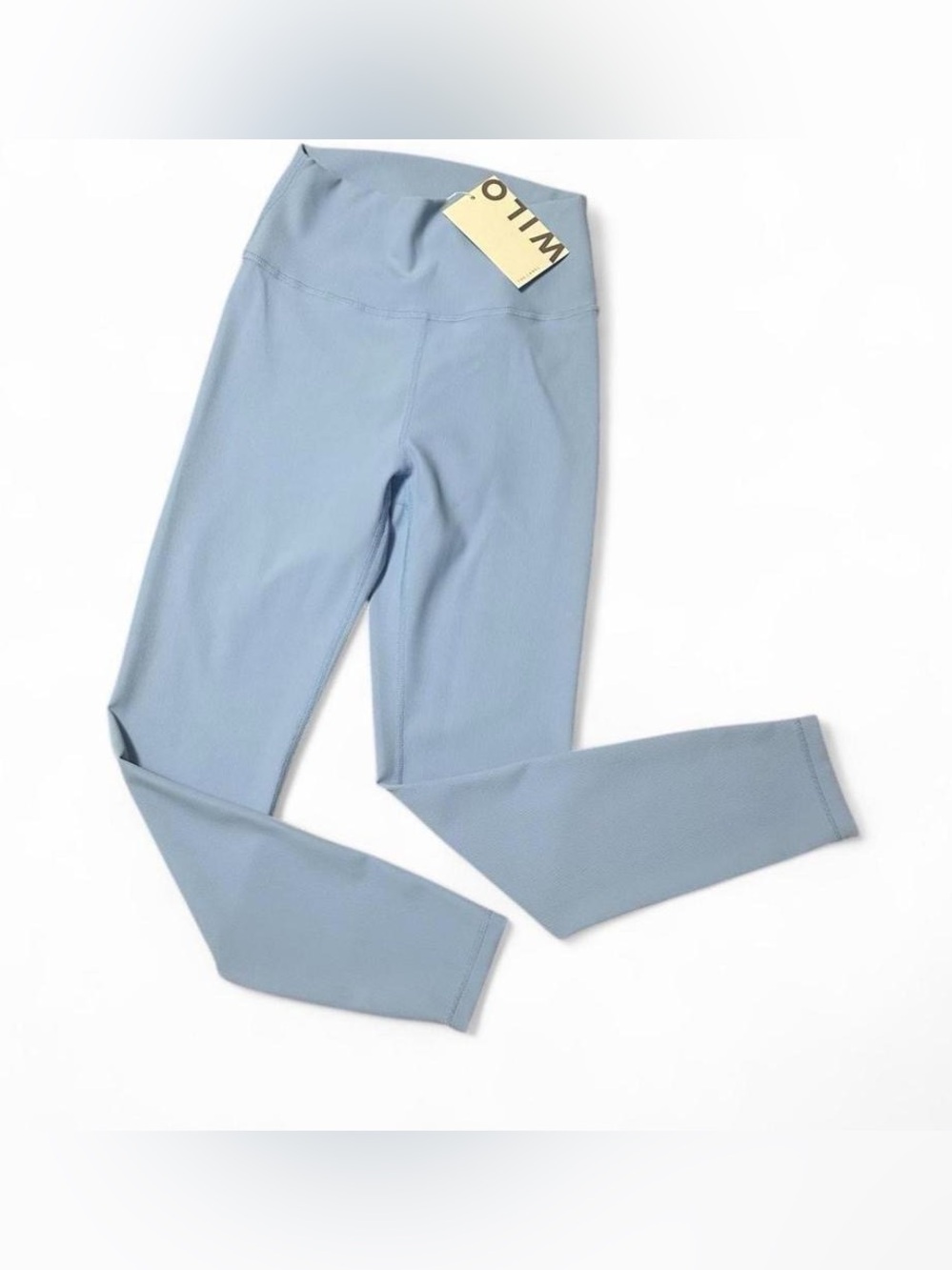 NWT WILO The Label Powder Blue Leggings High Waisted 7/8 Ribbed SMALL